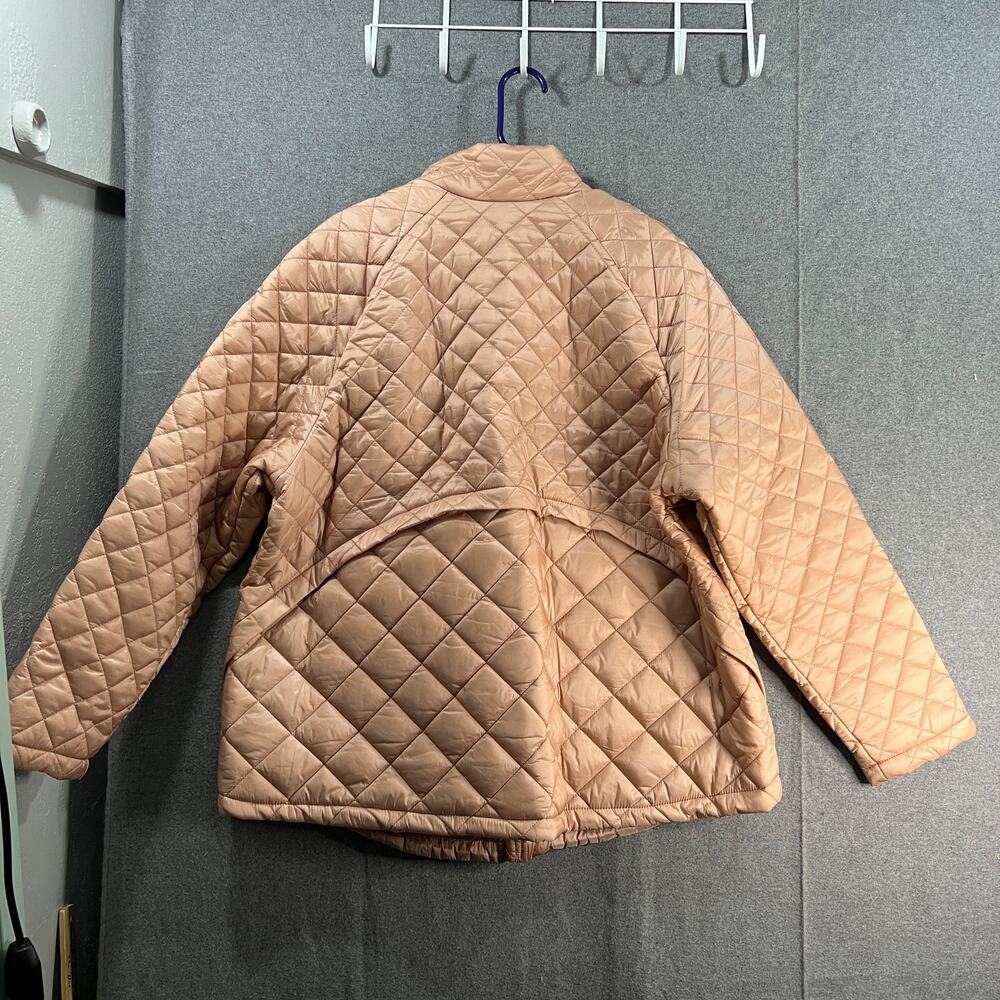Belle by Kim Gravel Quilted Zip-Front Womens Jacket Rose Gold Size X-Large - Picture 2 of 13